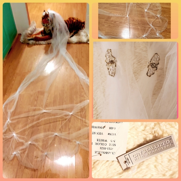 Cathedral Bridal Veils With Swarvoski Crystallized Sequins - Picture 10 of 16